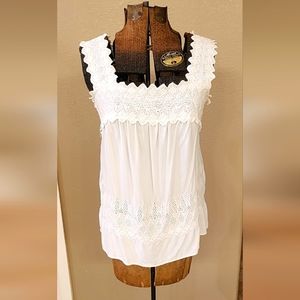 Old Navy White Eyelet Tank Top